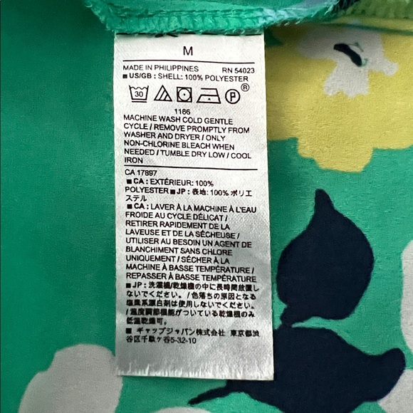 Banana Republic Women’s Green Floral Classic Fit Sleeveless Button Shirt -Size M - Picture 6 of 8